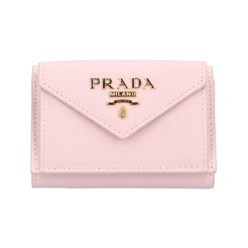 プラダ サフィアーノ 三つ折り財布 レザー 1MH021 レディース PRADA  