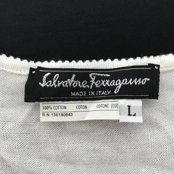 Ferragamo|フェラガモ ラインストーン|半袖カットソー|Tシャツ