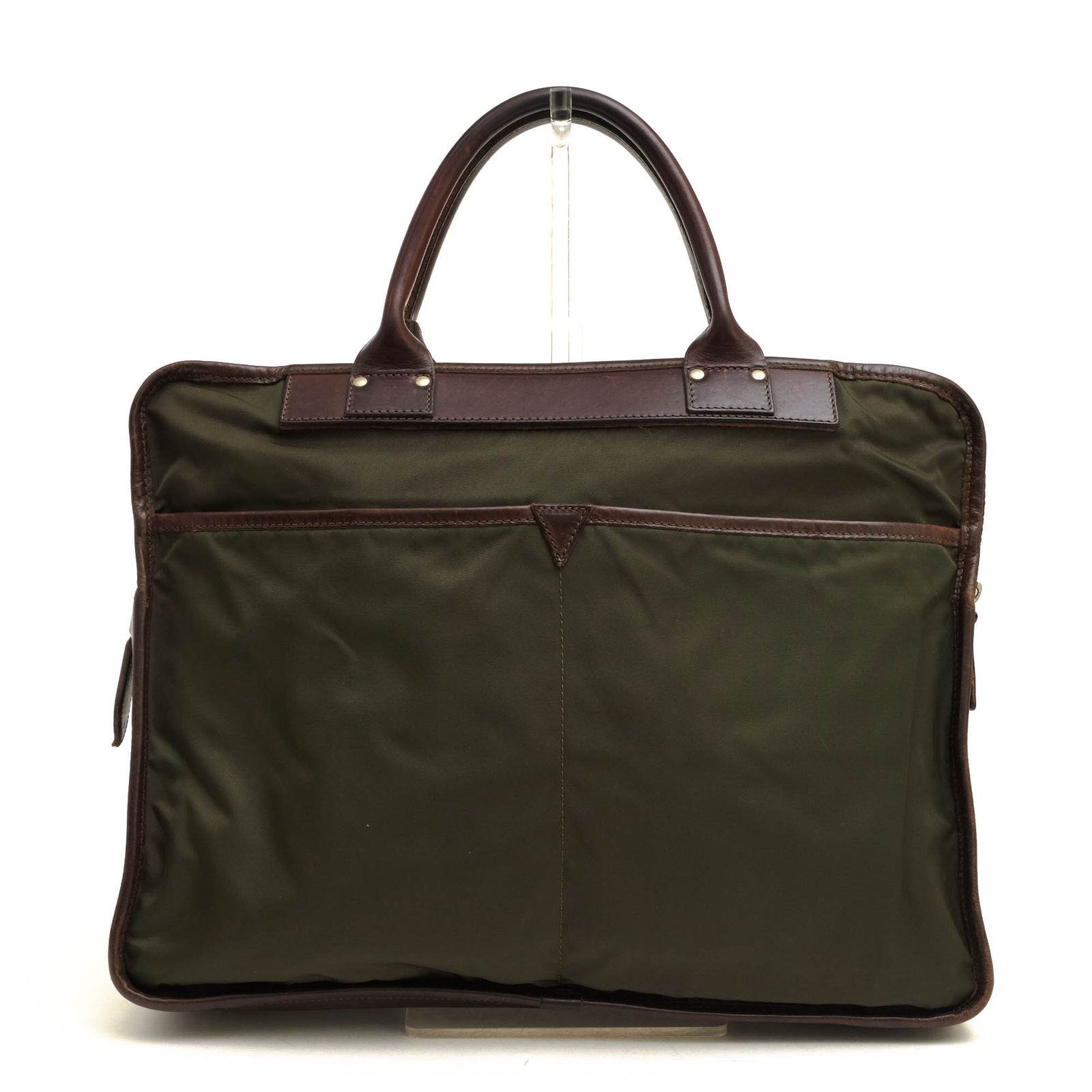 フェリージ　8637 グリーン ナイロン レザートートバッグ フェリージ 8637 グリーン ナイロン レザートートバッグ メンズ