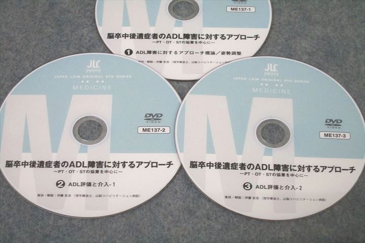 脳卒中後遺症者のADL障害に対するアプローチ全3巻 理学療法DVDジャパンライム ジャパンライム 脳卒中後遺症者のADL障害に対するアプローチ1～3