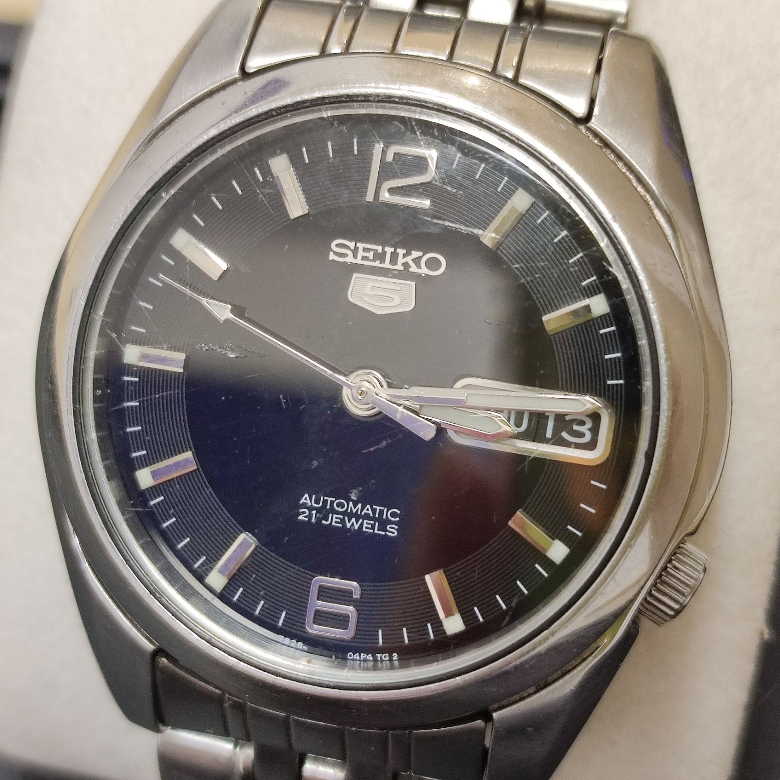 SEIKO5 セイコー5 7S26-01V0 黒文字盤 裏スケルトン SEIKO ファイブ AT 自動巻き 稼働 中古品