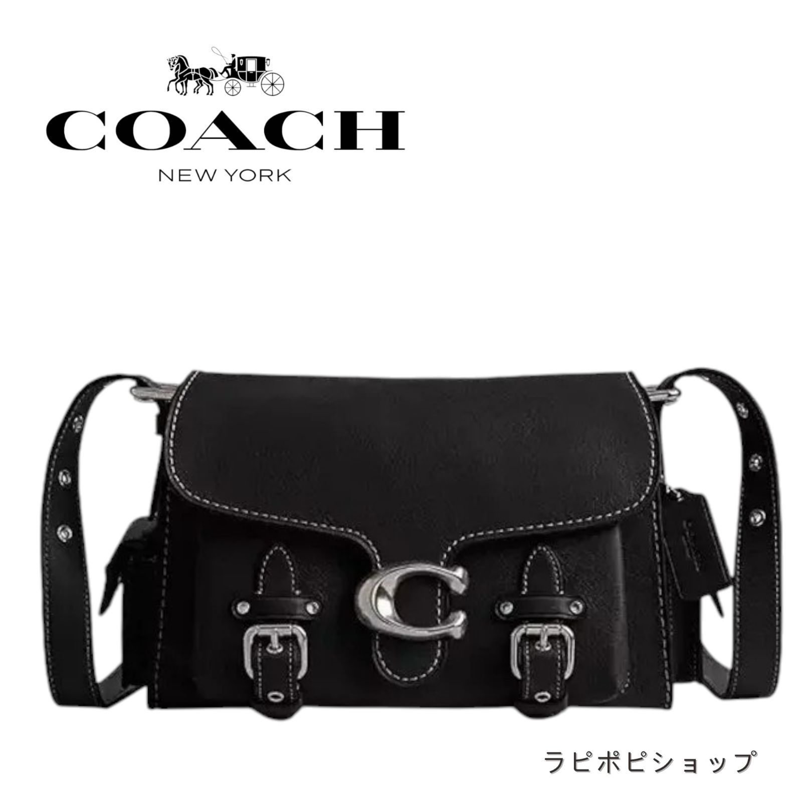 新品 COACH コーチ カーゴタビー ワークウェア ソフトタビーレザー ハンドバッグ ショルダーバッグ 手提げバッグ レディース ブラック  アウトレット品 CT721 - メルカリ