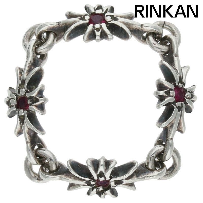 クロムハーツ  RING TNY E CH PLS RUBY/タイニーECHプラス ルビー/シルバーリング メンズ 11号