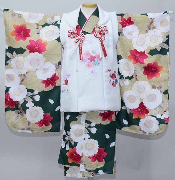 美品】正絹 疋田 真っ赤な七五三着物セット 3歳 フルセット 七五三