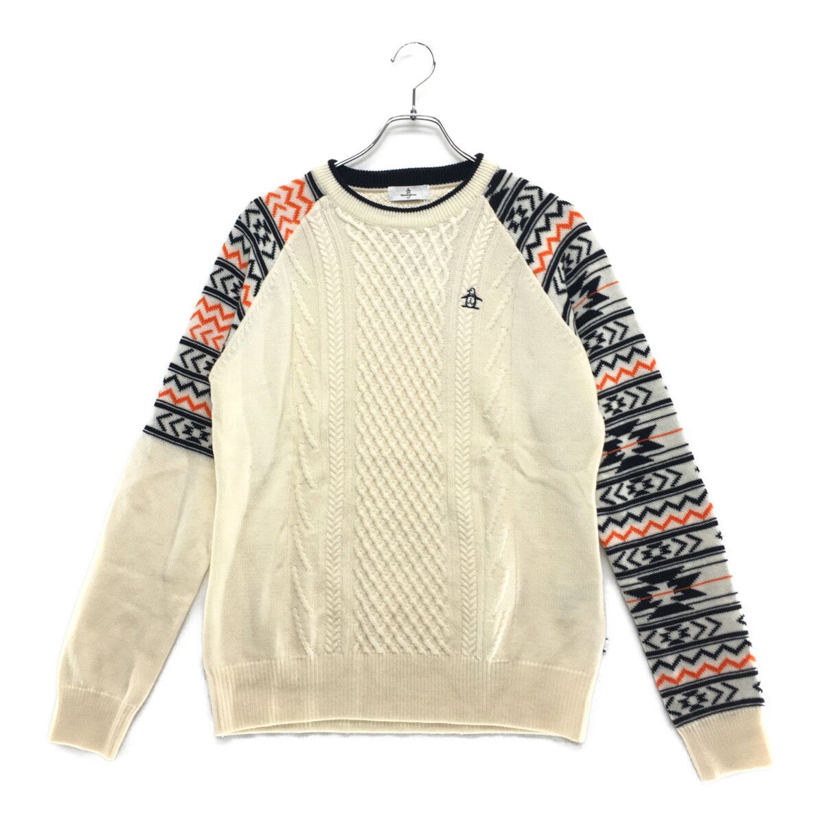 未使用品 レディース マンシングウェア Munsing wear セーター LL オフホワイト クルーネック