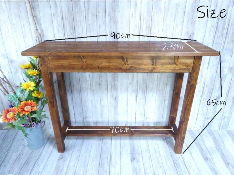 ナイトテーブル ダークチーク色