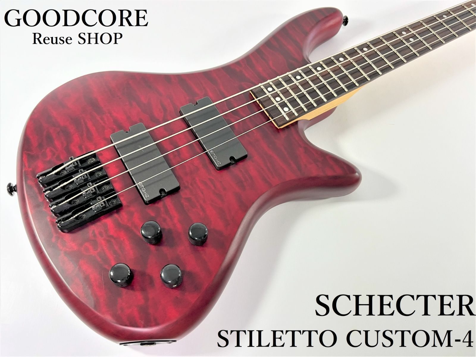 SCHECTER シェクター STILETTO CUSTOM-4 Vampire Red Satin エレキベース - メルカリ