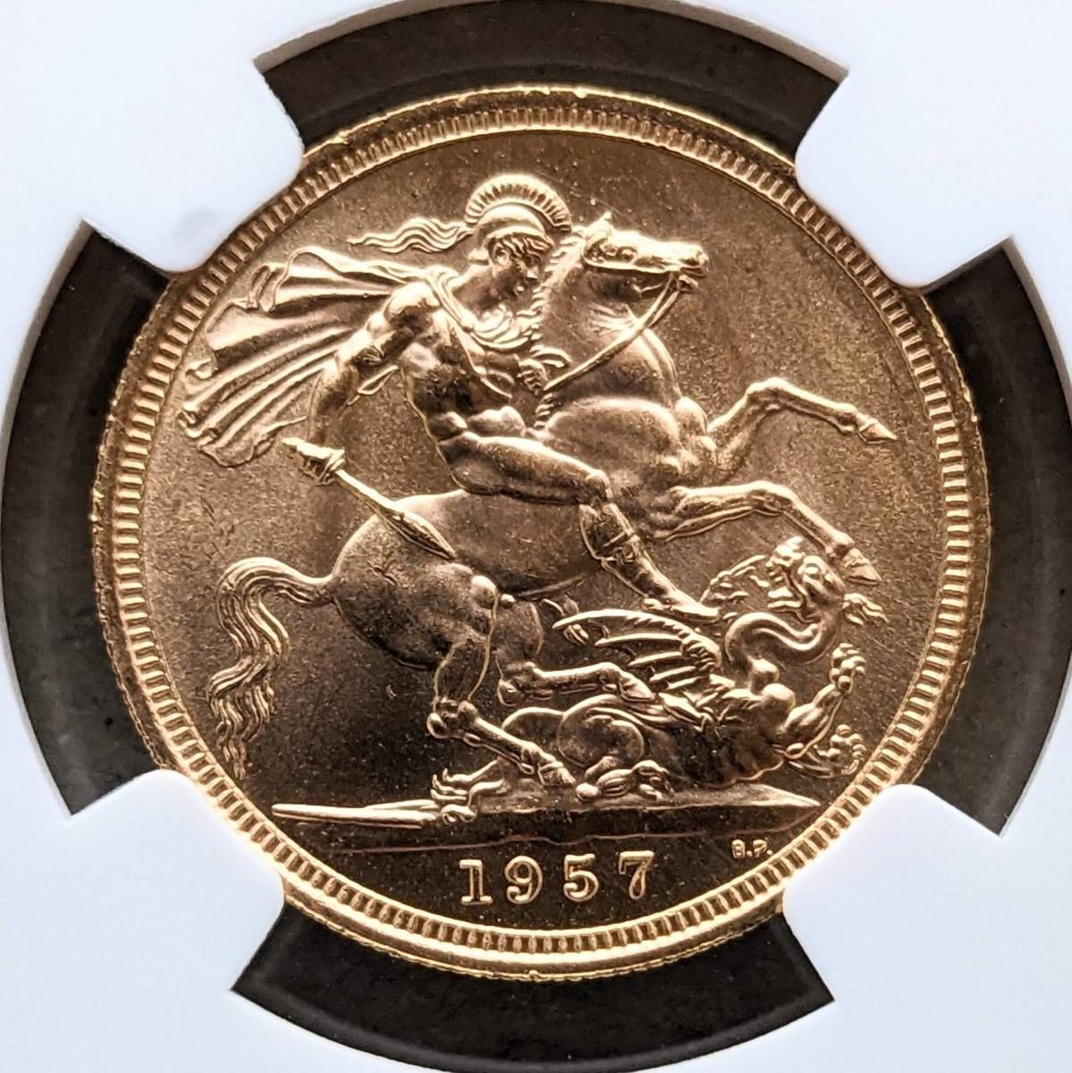 ソブリン金貨 ヤングヤング 1957年 (初年号) NGC MS65 エリザベス2世