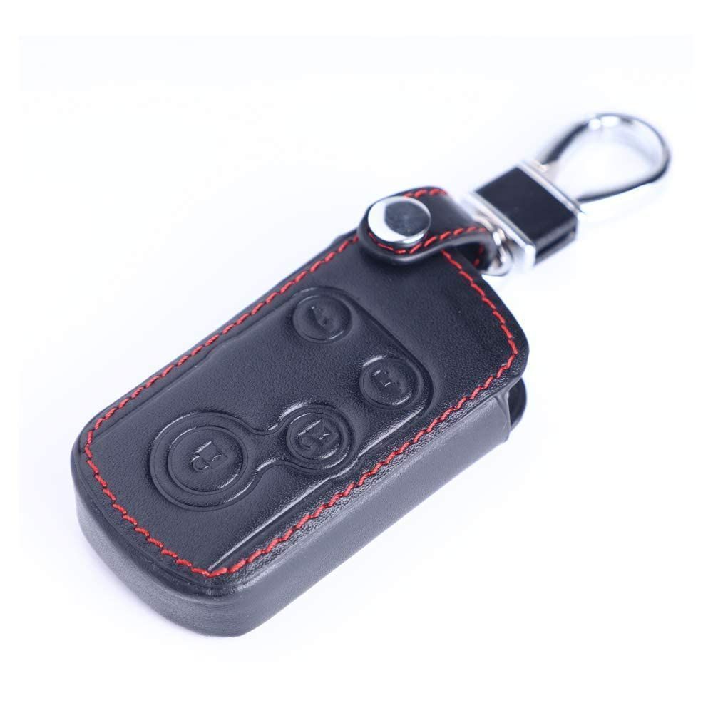 【人気商品】【BKY】ホンダ 車用 4ボタンレザー キーケース オデッセイ アコード エリシオン CR-V インサイト ステップワゴン フィット フリード適用 (ブラック)