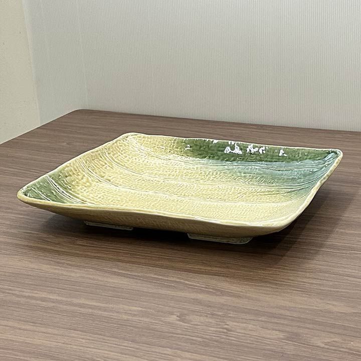 ☆新品未使用品☆ 黄瀬戸織部吹 長角 大皿 陶器 和食器 - メルカリ