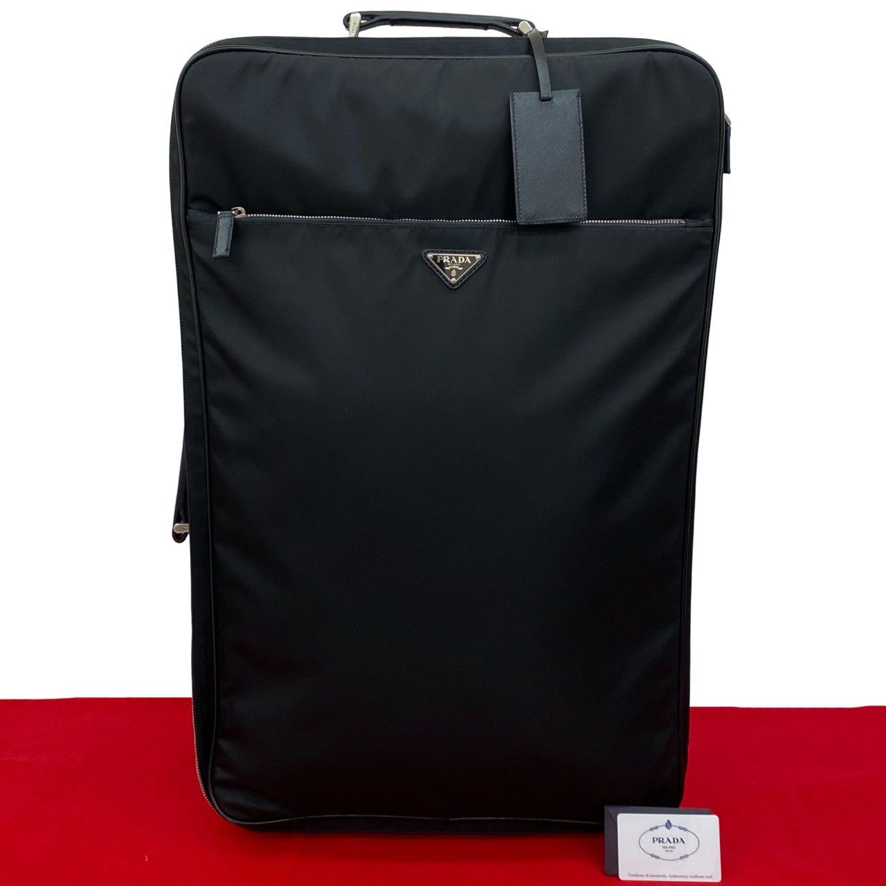 極 美品 PRADA プラダ 三角ロゴ 金具 ナイロン サフィアーノ