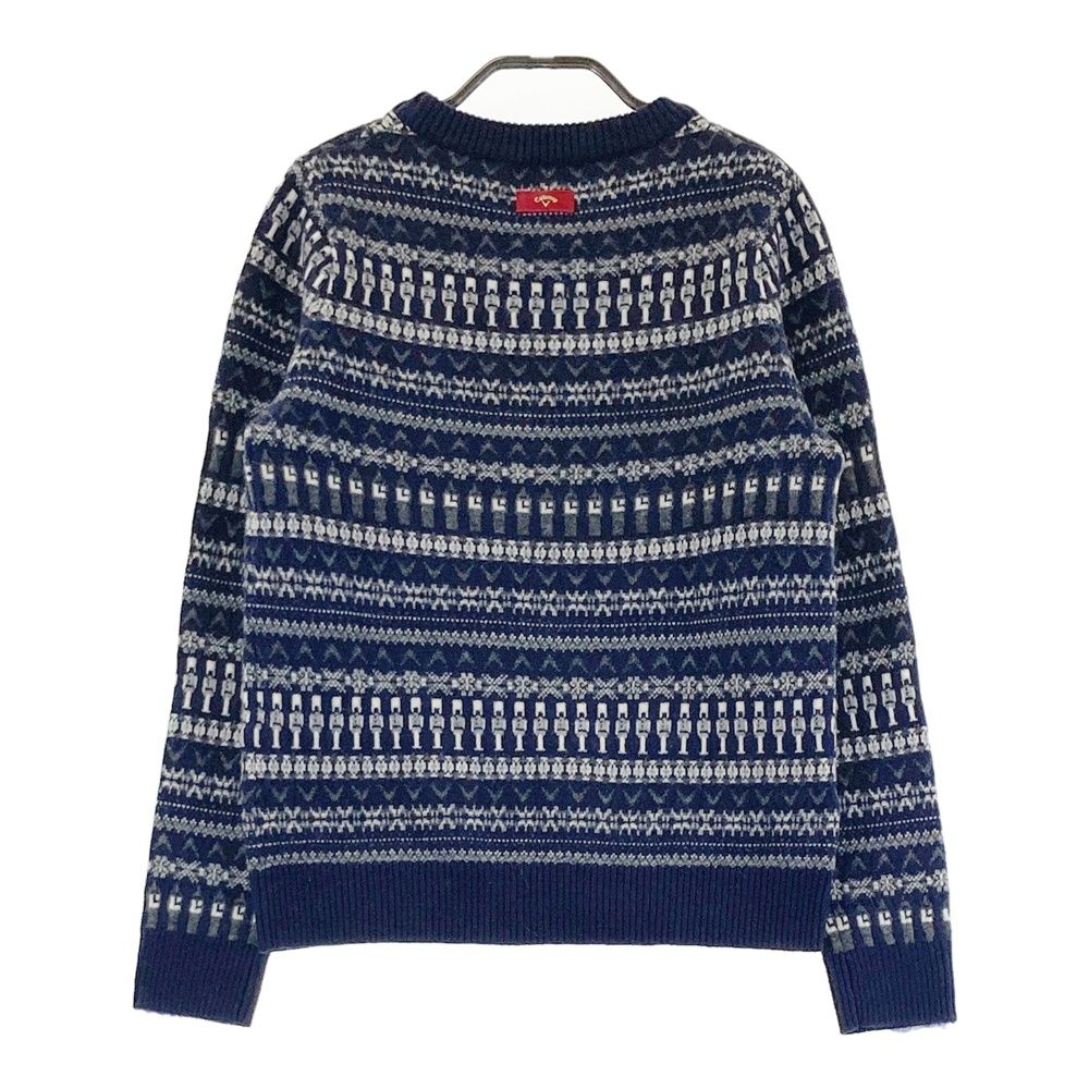サイズ：M CALLAWAY キャロウェイ ニットセーター 総柄 ネイビー系