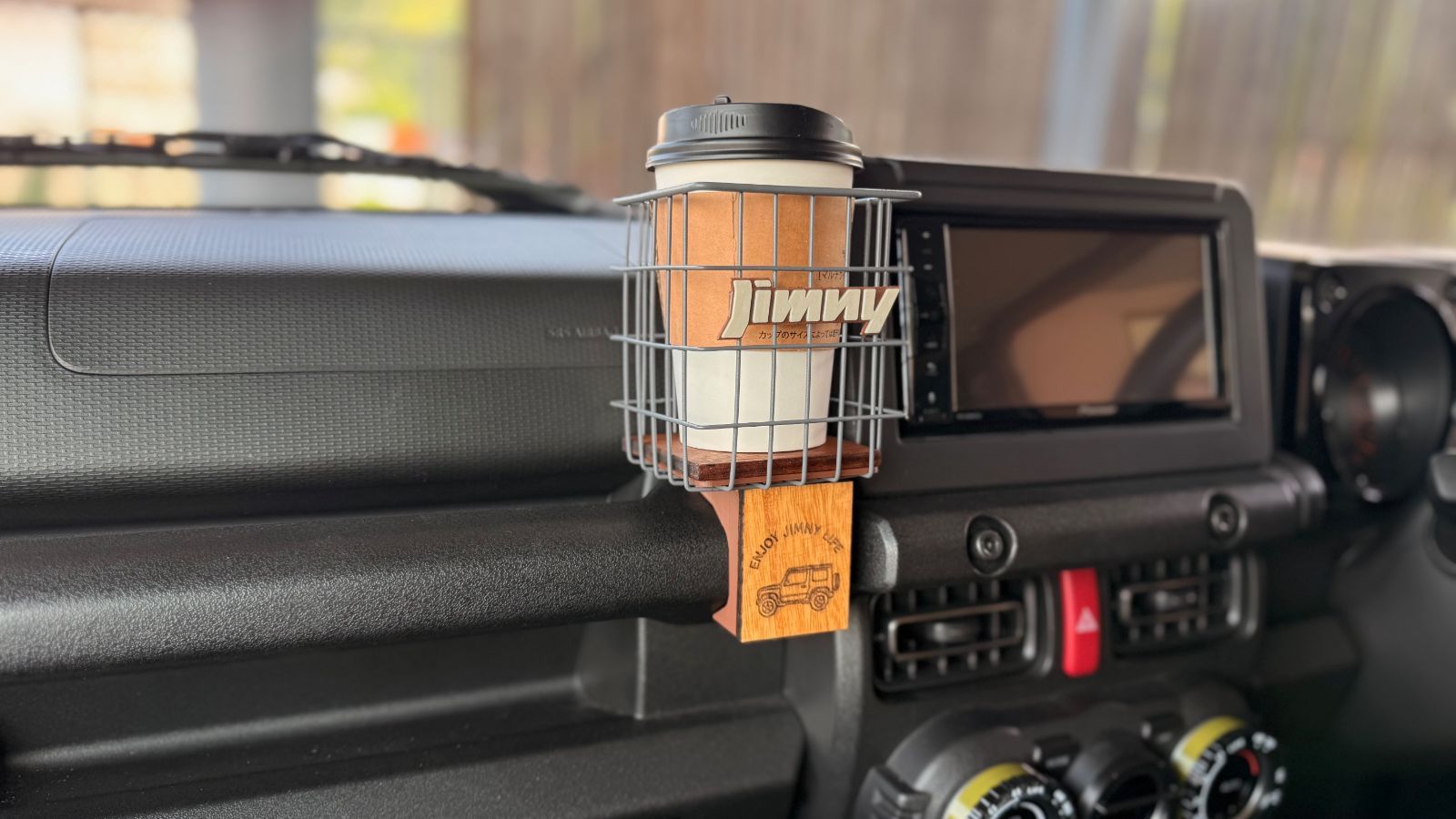ジムニー JB64 JB74 シエラ ノマド ドリンクホルダー 運転席対応 ２個セット ウッドボトム カスタム 小物収納 BRIGHTFACE_UK