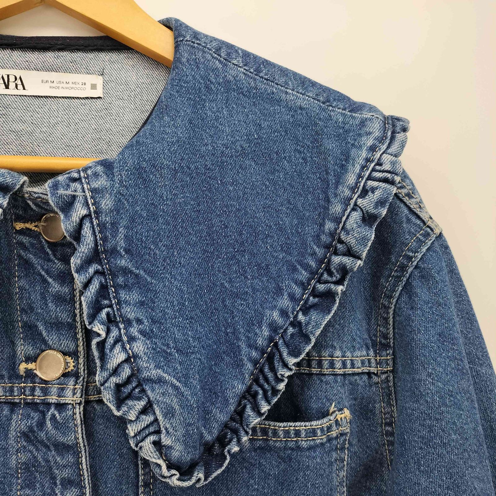 ザラ ZARA ピーターパンカラー デニム ジャケット レディース