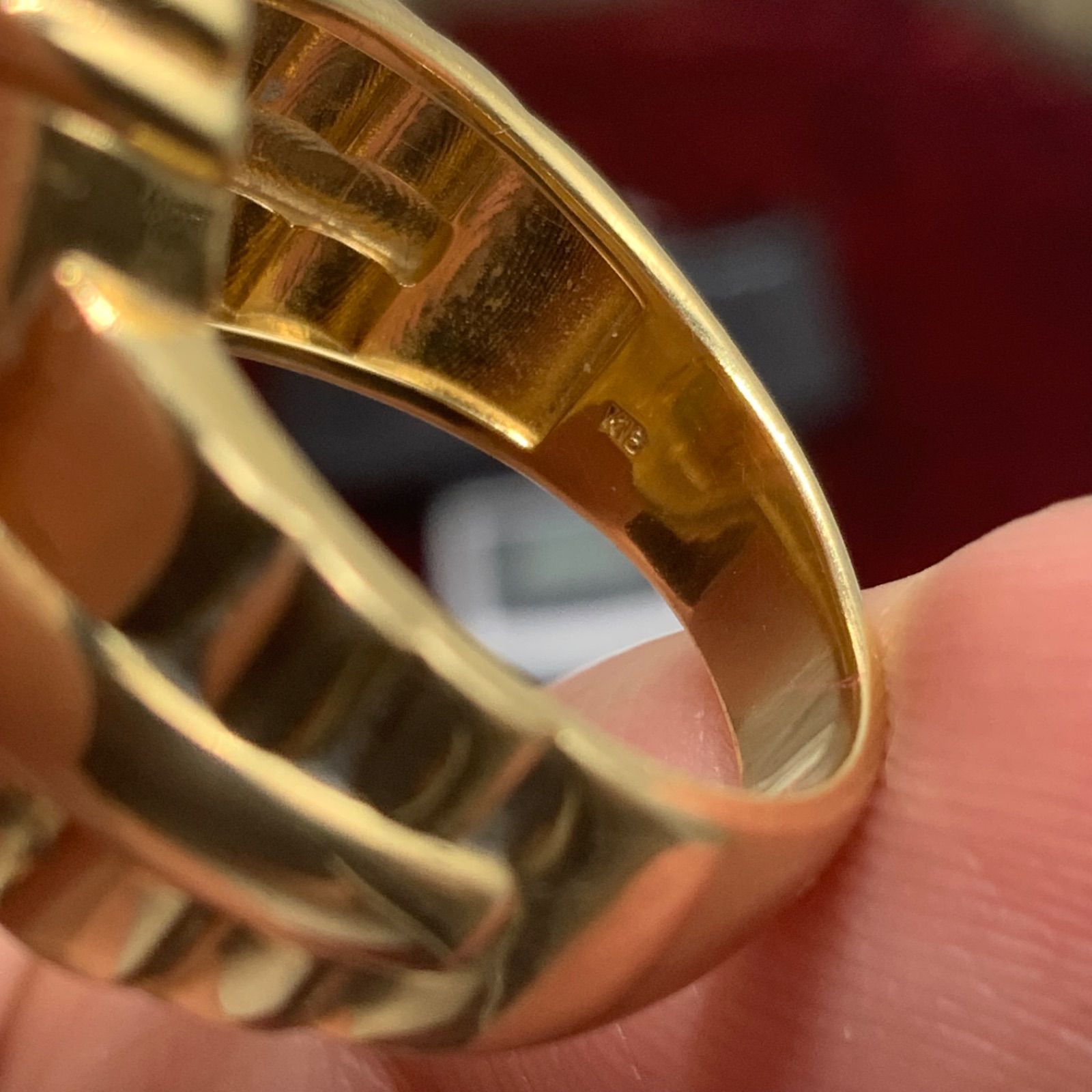 K24 リバティ1gバー リング指輪 枠K18 - メルカリ