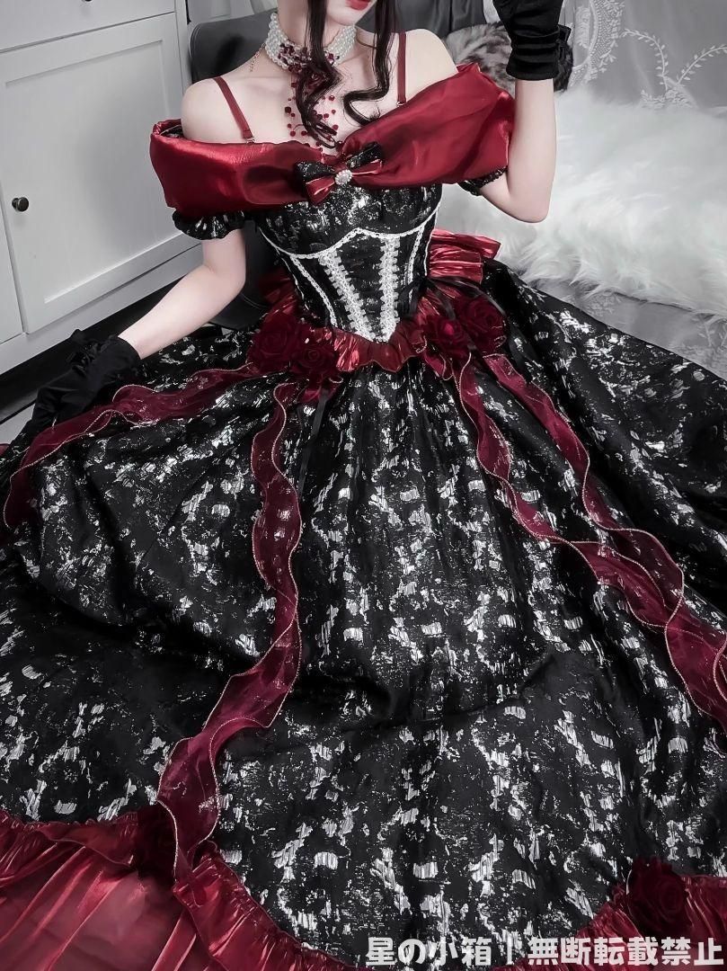 Enchantlic Enchantilly 猫柄赤　ジャンスカ Enchantlic Enchantilly猫の王女達の肖像画ジャンパースカート