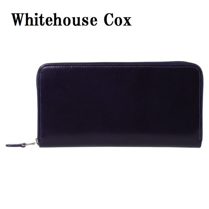 WHITEHOUSE COX ホワイトハウスコックス S2622 ジップ 長財布 ネイビー