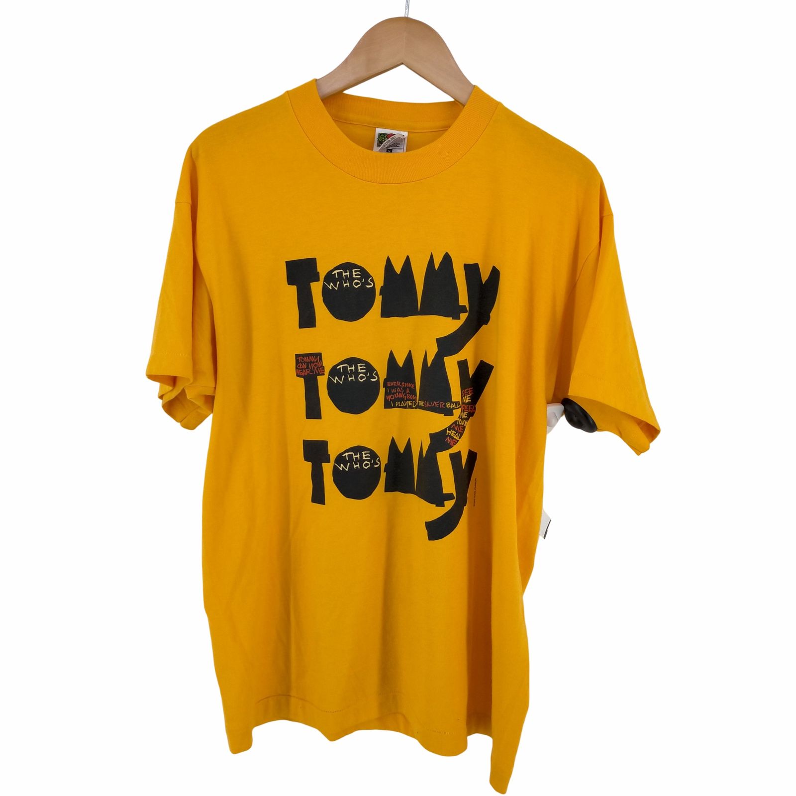 フルーツオブザルーム FRUIT OF THE LOOM USA製 1993コピーライト DOUG JOHNSON THE WHO'S TOMMY  両面プリント バンドTシャツ メンズ import：L