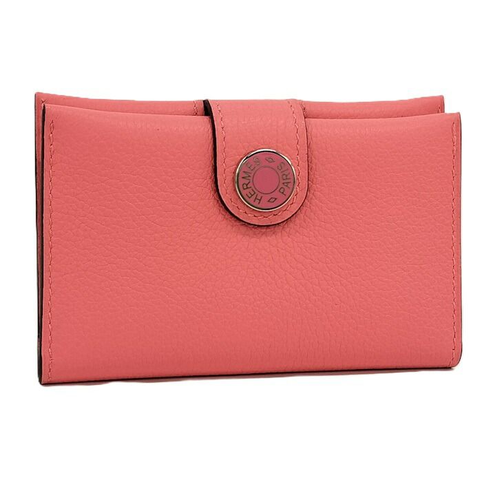 HERMES RMS カードケース 名刺入れ レザー ローズテキサス ピンク系 K刻印