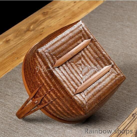 茶籠★収納かご★手作り★竹工芸★竹細工★工芸品★置物★茶道具 新入荷】竹編み収納ボックス 茶道具収納 茶器入れ 携帯用茶籠
