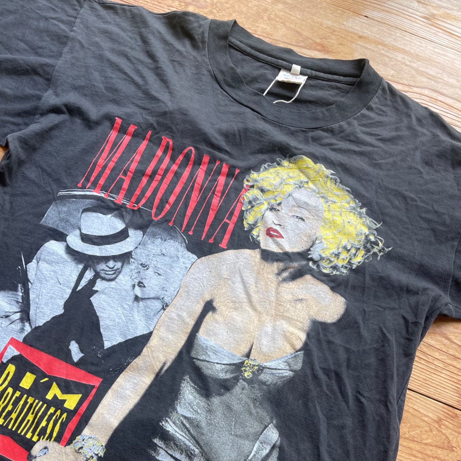 古着 90s マドンナ 半袖 シャツ アーティスト ツアー ブラック 黒 ③ 古着】MADONNA ツアーTシャツ L マドンナ - メルカリ