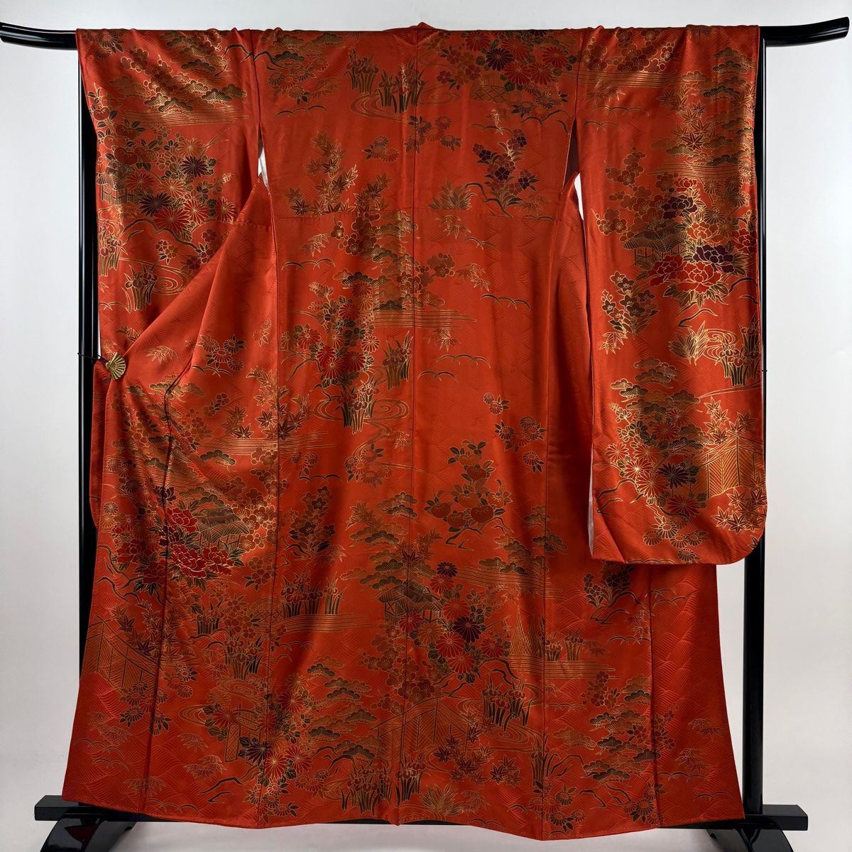 【美品】振袖　正絹100% 5点　フルセット　身丈159cm 花車　橙 正絹振袖 女性着物 | 通販・人気ランキング - 価格.com 【美品】振袖