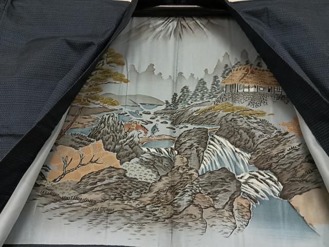 平和屋着物○男性 本場大島紬 アンサンブル 100亀甲 総詰め 手織り