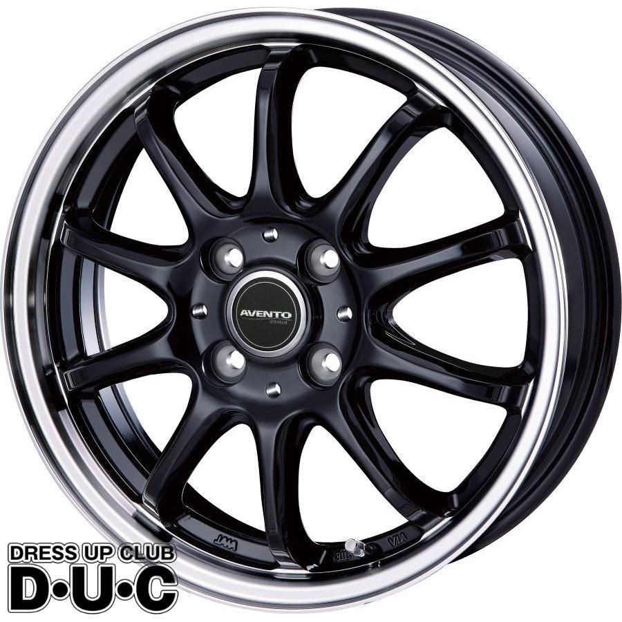 15インチアルミホイール 軽自動車 4本セット 個人宅配送不可 AVENTO アヴェント FF-10 BK RP 15-4.5 安心JAWA認証 法人