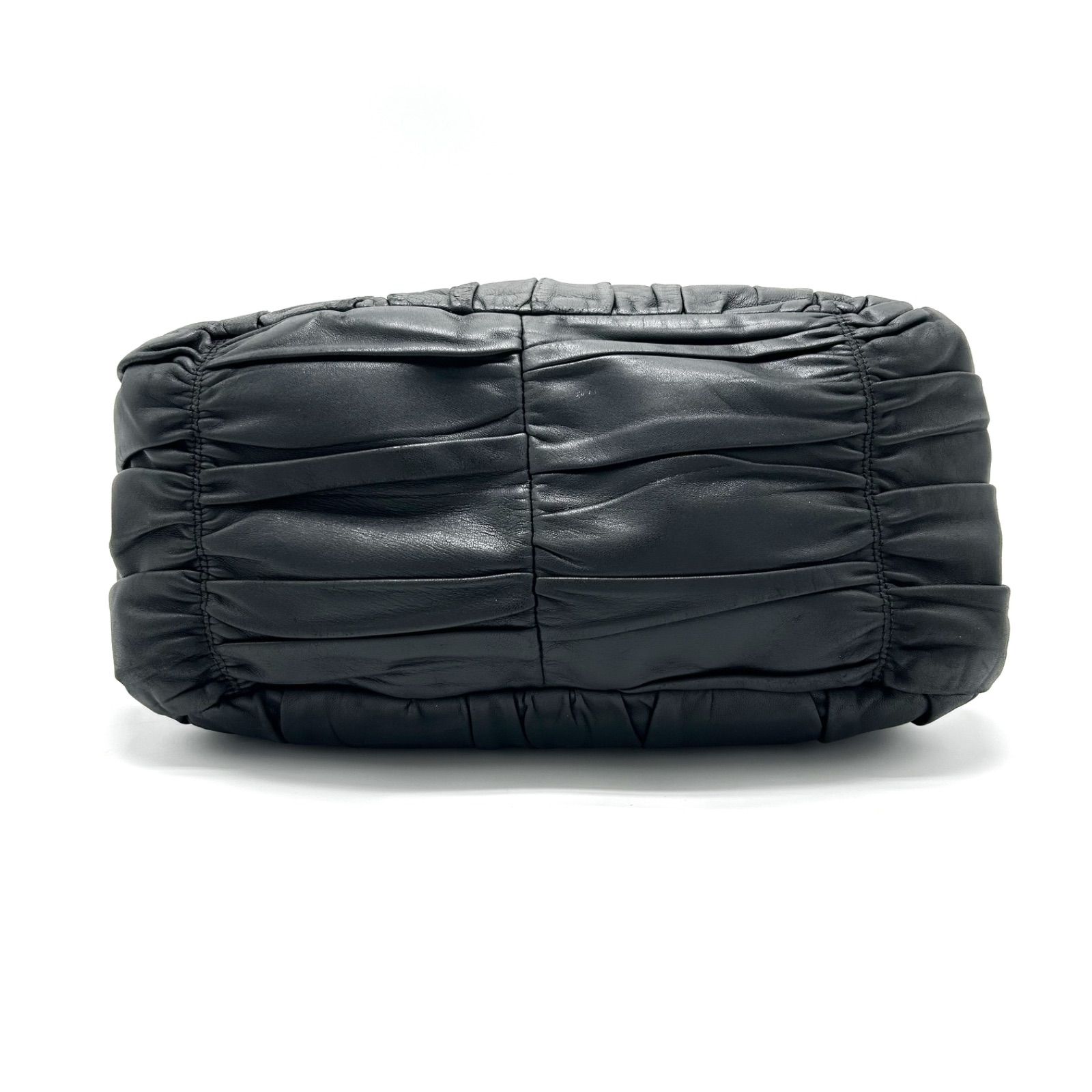 美品 PRADA プラダ ギャザー トートバッグ ショルダー 2way 肩掛け 斜 