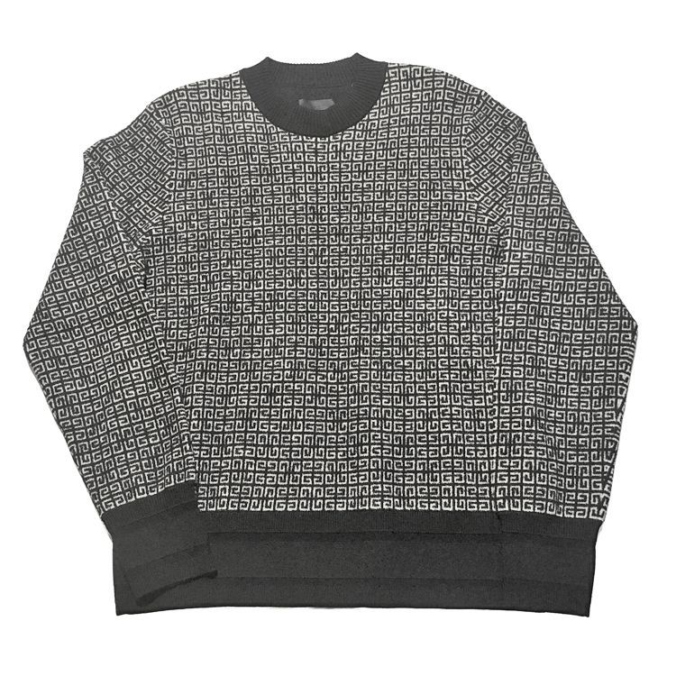 GIVENCHY ジバンシー 総柄Gロゴ ニットセーター メンズ ブラック
