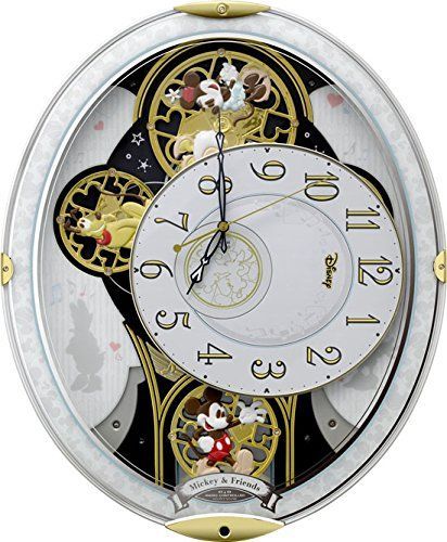 送料無料】リズム時計工業 Disney ディズニー 電波からくり壁掛け時計