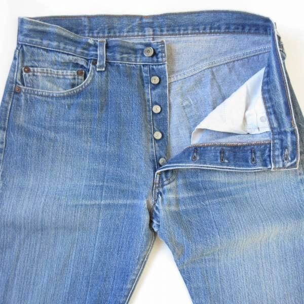 極上色落ち 80s USA製 リーバイス501 ハチマル 縦落ち ヒゲ落ち 実寸