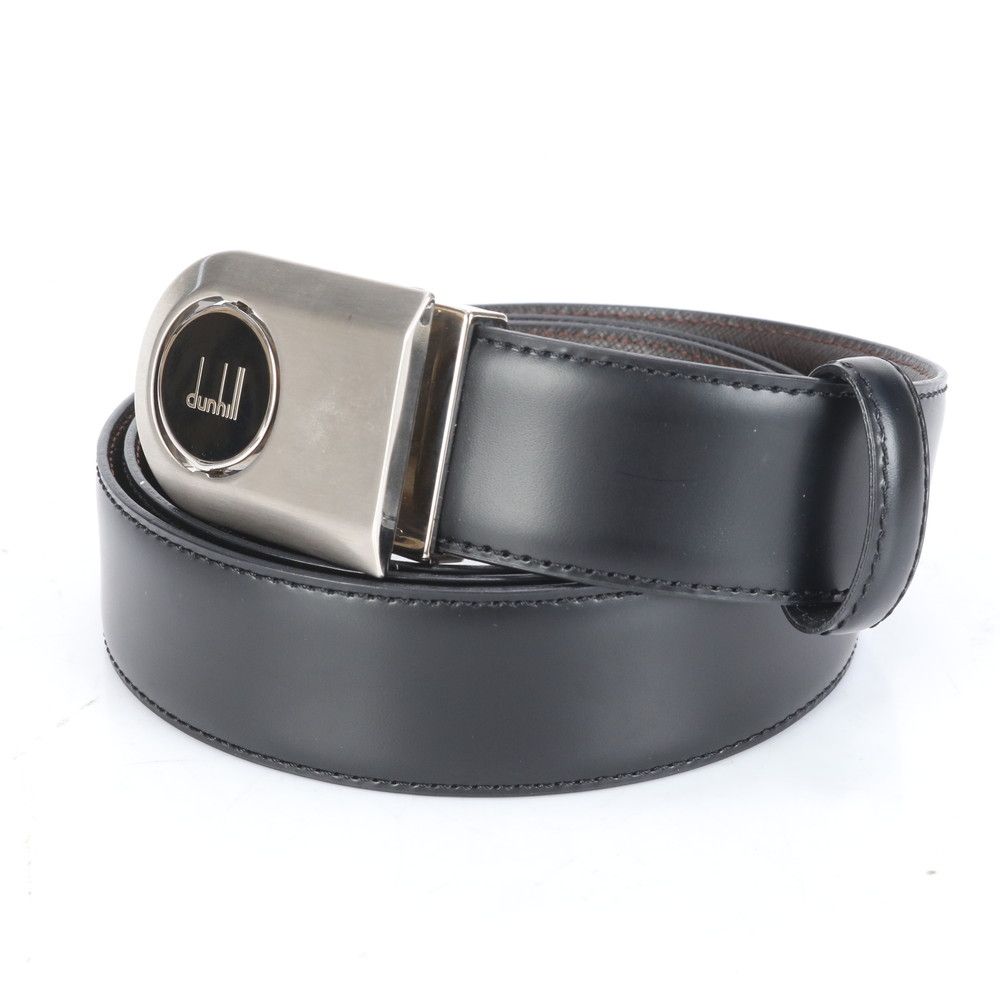 新品dunhill 本革 レザー 黒 ベルト 金属バックル 三越伊勢丹 | dunhill/ダンヒル通販 | ローラーバックル