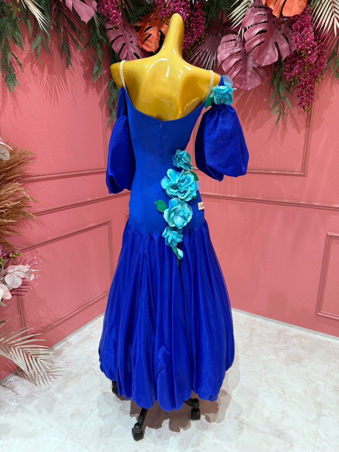 社交ダンス gentil ジャンティ ブルー ワンピース ドレス サイズS LLC-HASEGAWATOSO_COM