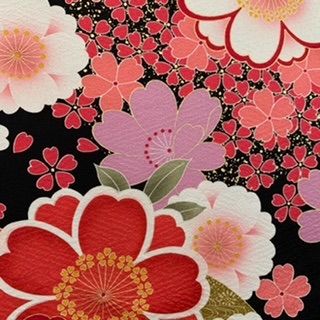 👘新品❣️未使用・正絹・振袖・生地使用 タペストリー 掛け軸 大 