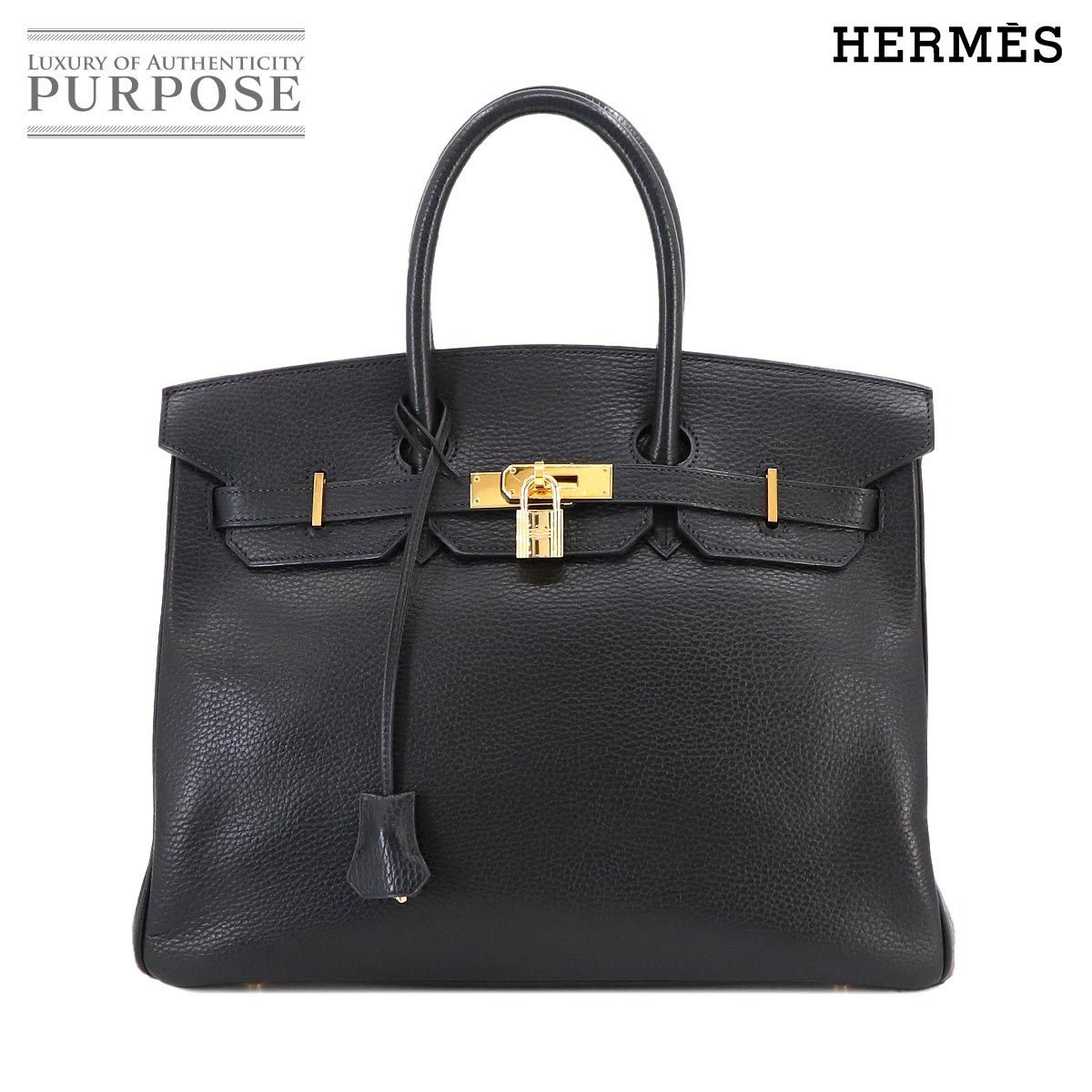 エルメス HERMES バーキン35 ハンド バッグ アルデンヌ ブラック □G 