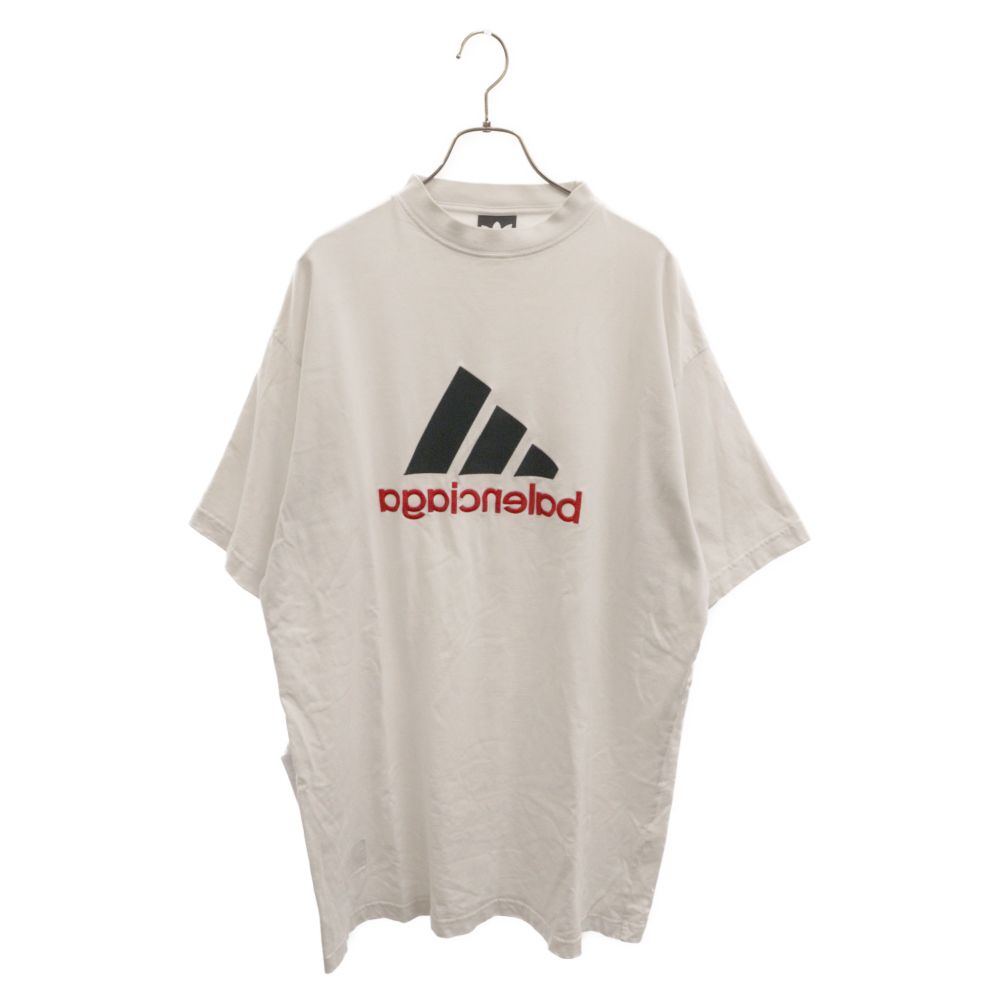 BALENCIAGA (バレンシアガ) 23SS ×adidas Logo Embroidery Ovesized Tee アディダス ロゴ刺繍  オーバーサイズド 半袖Tシャツ ホワイト 731769 - メルカリ