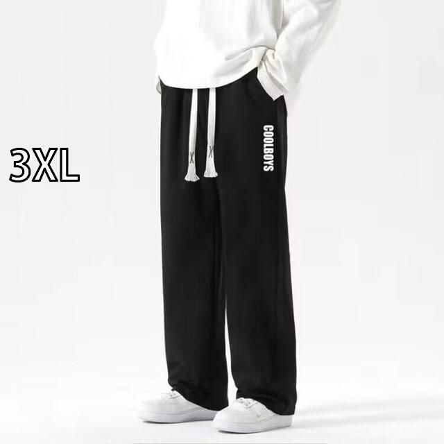 [3XL]秋冬 コーデ メンズ  服 シンプル ファッション オシャレ 大人 かっこいい 大きいサイズ ストリート 紳士服 ストレート カジュアル パンツ ゆったり レター プリント スポーツ