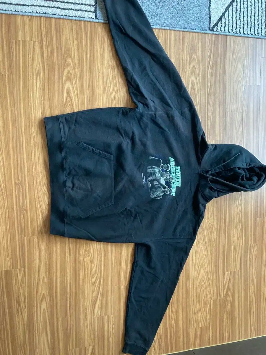 ヴィンテージ 黒 フード付きTシャツ L