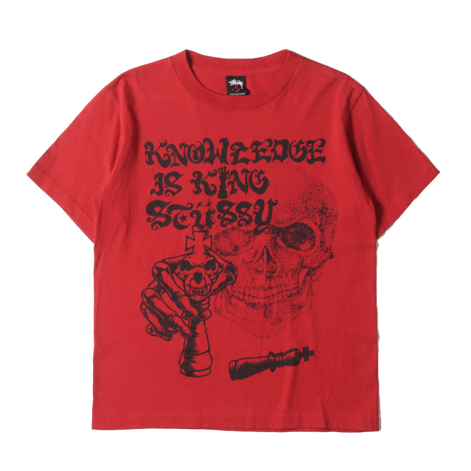美品 STUSSY ステューシー Tシャツ サイズ:S 00s スカル グラフィック 