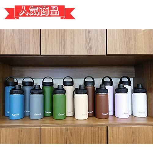 happy-shopsミディアムグレイ_350ml smart 保冷 保温 ボトル 350ml/500ml オフィスワーク 軽量 魔法瓶 小型 ミニサイズ コーヒー 紅茶スポー ツドリンク デスクワーク シンプル マイボトル (ミディアムグレイ, 350ml) 人気・おすすめ｜省スペース設計・旅行向けにおすすめ お得商品 プライバシー配送