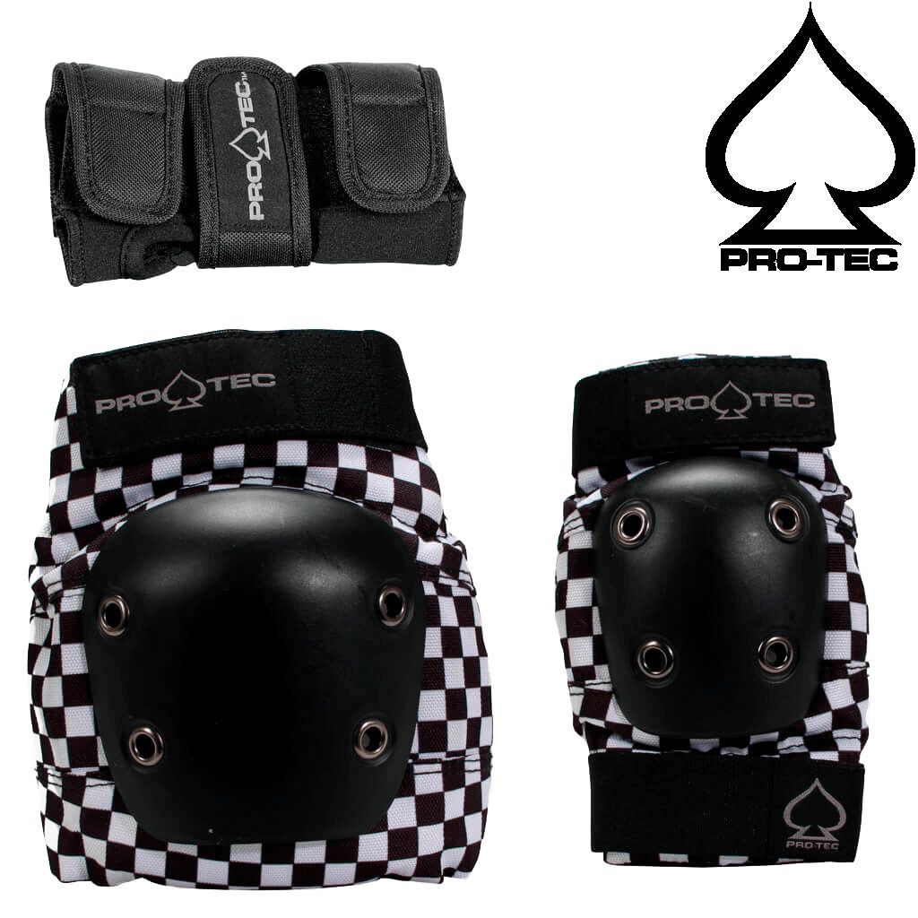 正規輸入品 PRO-TEC STREET Jr. 3-PACK PADS CHECKER プロテック プロテクター ストリート ジュニア 3パッド セット チェッカー