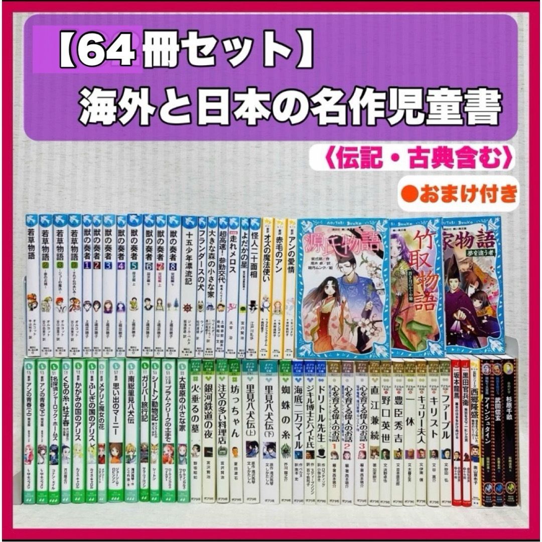 児童書64冊】青い鳥文庫他、文庫版海外と日本の名作児童書 小説 古典 伝記・歴史 試験・受験 @FE_01_2 - メルカリ