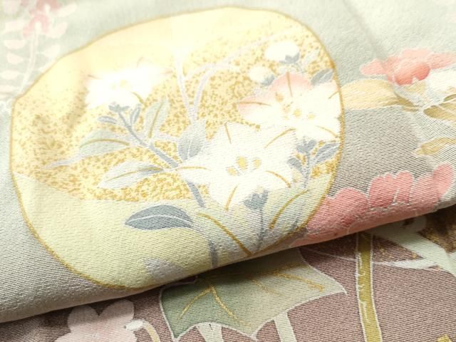 平和屋着物○訪問着 流水草花丸文 暈し染め 金彩 正絹 逸品 CAAS7380yc