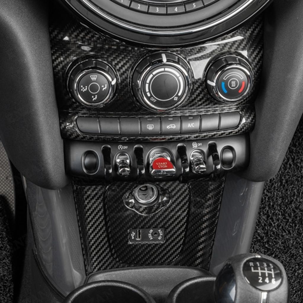 ドライカーボン製 BMW MINI ミニ F55 F56 F57 エアコンスイッチカバー 1枚 FFCRYSTALESIA_COM