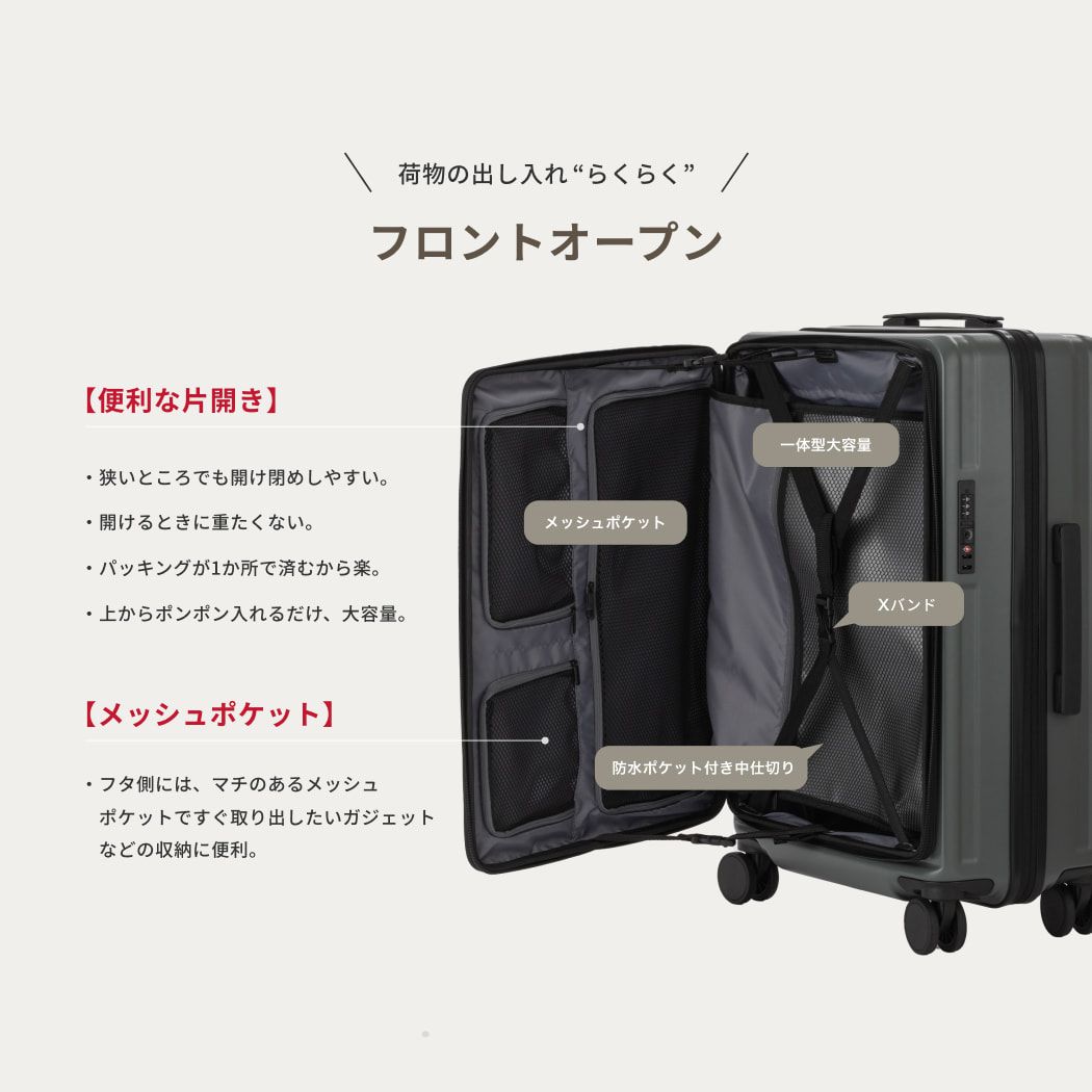 レジェンドウォーカー スーツケース フロントオープン 48-61L 拡張 PC収納 メンズ レディース malibu 5208-54 (ネイ レジェンドウォーカー] LW スーツケース キャリーケース フロント