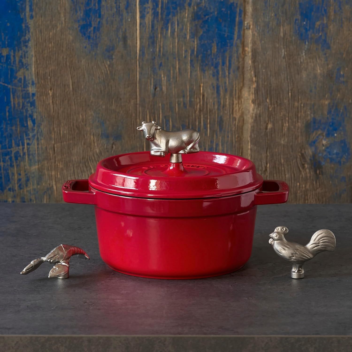 STAUB 鋳物ホーロー鍋22cm/レッド staub ピコ ココット ラウンド
