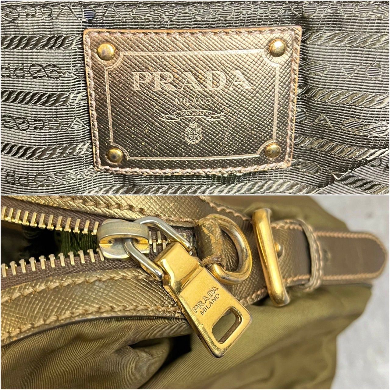 ✨良品✨ PRADA プラダ ミニボストンバッグ トートバッグ ロゴ型押し 