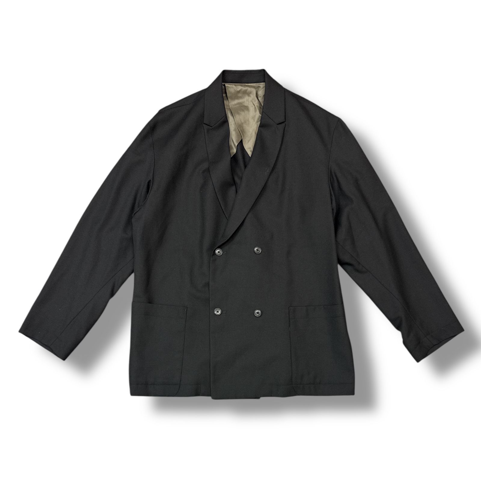 参考上代68200円 POLYPLOID DOUBLE BREASTED SUIT JACKET ダブル