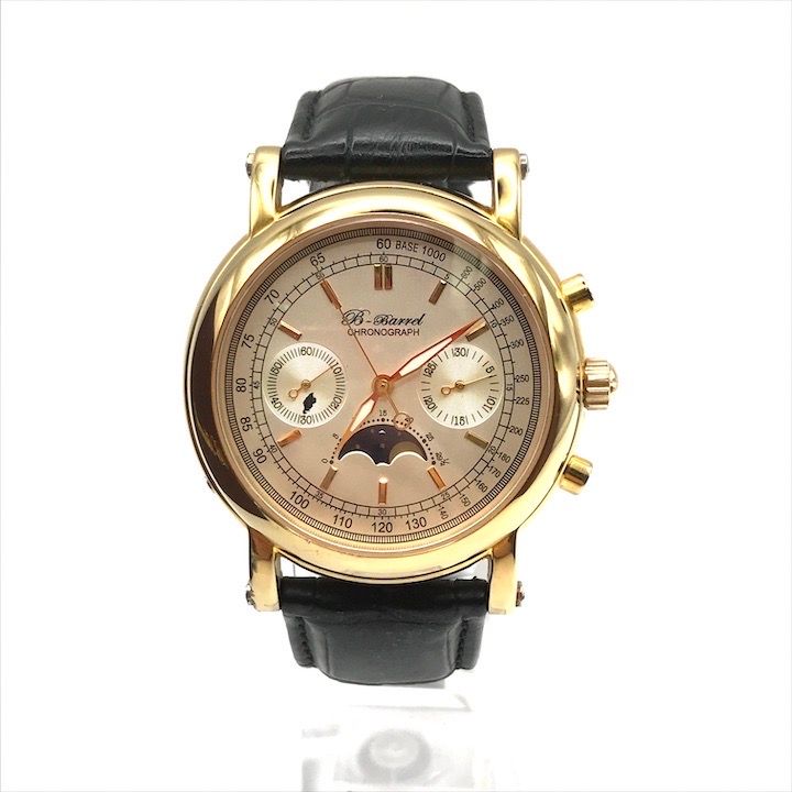 D-STORE 腕時計 自動巻き レザーベルト ムーンフェイズ ゴールド circulo_lo-13022